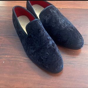 Velvet paisley loafers